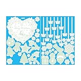 goodjinHH Weihnachten Fenstersticker Weihnachtsschneeflocke Leuchtende Aufkleber Weihnachts-DIY-Dekoration Fensterbilder PVC Fensteraufkleber Deko Weihnachtsdeko Fensterdeko (A, 30X20CM)