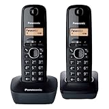 Panasonic KX-TG1612EH Twin Digital schnurlose DECT-Telefone, Schw