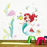 Kibi Wandtattoo die Kleine Meerjungfrau Ariel Wandsticker Unterwasserwelt Prinzessin Kinderzimmer Disney The Little Mermaid Wandstickers Die kleine Meerjung