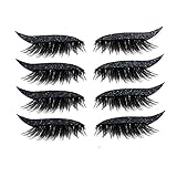 4 Paar wiederverwendbare falsche Wimpern Eyeliner und Wimpernaufkleber Selbstklebender Doppelaugenlid-Augenlinienstreifen-Aufkleber Wasserdichte Wimpernaufkleber Sofortiger Eyeliner-Aufkleb