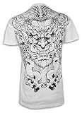 Ako Roshi Herren T-Shirt Hudoumyouou - Acala Feuergott Martial Arts Tattoo Japan (Weiss XL)