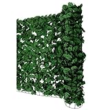 Mendler Balkonsichtschutz N77, Sichtschutz Windschutz Verkleidung für Balkon Terrasse Zaun - 300x150cm Blatt dunk