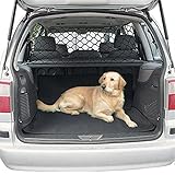 QIANMEI hundesperre Gitter Hundeauto Net Barriere | Dehnbares Auto-Trunk-Speichernetz mit 4 Haken | Hundeauto-Mesh-Barriere-Rücksitz-N