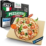 Pizza Divertimento - DAS ORIGINAL - Pizzastein für Backofen & Gasgrill – Vergleich.org ausgezeichnet - Pizza Stein aus Cordierit bis 900 °C – Für knusprigen Boden & saftigen Belag - Inkl. e-Rezeptb