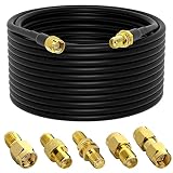 YILIANDUO Verlängerungskabel SMA 32,8 Ft + 5 Stück Koaxialstecker SMA Koaxialkabel SMA Stecker auf SMA Buchse RG58 mit geringem Verlust für Router 3G 4G LTE ADS-B SDR USB Dongle Empfäng