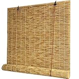 HJRD Bambus-Außenrollo, Bambusrollo Outdoor, Rollo Bambus, Lichtfilterung/Wasserdicht,Sonnenschutz Teiler Wärmedämmung Sonnenschutz Bambus Jalousien für Patio Gartenfenster(Size: 60x130cm/24x51in)