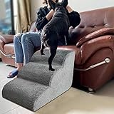 Hochwertige stabile Schaumstoff-Treppe, Hundetreppe, 3 Stufen, Haustier-Katzenleiter für kleine, mittelgroße und große Hunde, Kletterhilfe für Hochbett/C