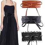 Damen Breite Gürtel 3 Stück TAIZER Leder Taille Band Bandage Elastizität Gurt Kleid Taillengürtel Spitze Bindegürtel Gürtel Wickelgürtel Vintage Hüftgürtel Taillenband Selbstknoten Binden Cinch Gü