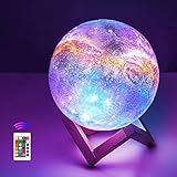 15cm Mondlampe mit Fernbedienung,OxyLED Sternenhimmel Dekoleuchte 3D Mondlampe LED RGB Mondlampe tragbares Nachtlicht mit Dimmbar,16 Lichtfarben Wechsel,Weihnachten,Geburtstag