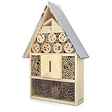 Navaris Insektenhotel aus Holz - Naturbelassenes Insekten Hotel für Fluginsekten - für Bienen Marienkäfer Schmetterlinge Fliegen - Zum Aufhäng