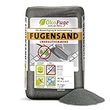 Fugensand Anthrazit Einkehrsand Terasse Pflaster Unkrauthemmend Quarzsand 20kg x 50 Sack 1000kg Palette ÖkoFug