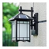 KICNAD Solar Wall Lantern Outdoor Lamp Waterproof Dusk to Dawn Solar Wall Light Decorative LED Wall Mount Lighting Fixture for Court, Yard, Porch, Garden Außenwandleuchten (Color : Schwarz)