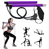 Pilates Bar, GIKERSY Pilates Stange Fitness Set mit Widerstandsband, Sportgeräte Zuhause, Fitnessgeräte für Zuhause, Home Training für Yoga, Fitness, Gewichtsverlust, Stretching, Shaping