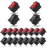 GLL 20pcs Boot Wippschalter SPST Snap in Latching ON Off 2 Pin AC 250V 6A 125V 10A für Auto Boot Haushaltsg