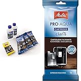 Melitta 6er Pflegeset für Kaffeevollautomaten und Espressomaschinen | 3x ProAqua Wasserfilter | 2x Flüssigentkalker Anti Calc & 192830 Filterpatrone für Kaffeevollautomaten |