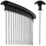 com-four® 24x Zelt-Heringe aus Stahl - robuste Erdnägel mit Gewinde für Camping und Outdoor - ideal für normalen und harten B