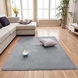Teppich Modern Super Soft Touch Grau Korallen Teppich Shaggy Wohnzimmer Großer Rugs Flauschiges Schlafzimmer Kurzflor Rugs Indoor Anti Rutsch Carpet Geeignet für Wohnkultur(10)