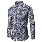 Zytyeu Hemd Herren Druck Mode Trend Herren Langarm Blumenhemd Frühling Und Herbst Neue Lose Lässige Jugendhemd Strandart Herrenbekleidung