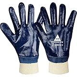 12 Paar Hase Safety Zwickau Lite Nitril-Arbeitshandschuhe vollbeschichtet, ölbeständige Nitrilhandschuhe mit Strickbund Größe L (09)