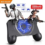 REDSTORM PUBG Mobile Controller, Handy Game Controller, Kühler Lüften Mobile Gaming Griff, Handyspiel Controller, Kompatibel Handygröße 4.0-6.5 Zoll 4 Finger Sensitive Shoot F