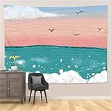 YYRAIN Nordic Print Ölgemälde Tapete Einfache Hause Wandkunst Dekoration Wandbehang Bankett Wand Hintergrund Tuch Wandteppich Multifunktionale Tischdecke 91x59 Inch{W230xH150cm}
