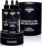 Beauty-Geschenkset: 100% Reines Rizinusöl, Arganöl und Hagebuttenöl mit CBD | Kaltgepresst, Vegan | Erweiterte Formel | Wimpern, Haare, Haut | Botanics & CBD