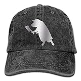 Schwein mit Metzger Trend Printing Cowboy Hut Fashion Baseball Cap für Männer und Frauen schw