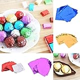BLOUR 100pcs 8x8cm DIY Lebensmittel Aluminiumfolien Papier Praline Verpackung 4 Farben Party Geburtstag Wrapper Folie Papieraufkleb