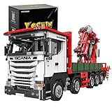 YESHIN Technik Kran LKW mit 8 Motoren, YC-GC008, 3925 Teile Technik Engineering Truck, 2,4G Fernbedienung App Gesteuertes LKW Modellbausatz, MOC High-Tech Bausteine Bricks Kinderspielzeug Geschenk