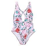 MAZHANG Badeanzug Mit Shorts Damen Bikini Silvi Meis Tankini BüGel Push Up Monokini 152 MäDchen Schwimmanzug Tankini-Set Badeanzug (Rosa c,S)