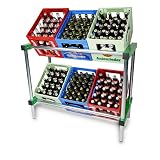 Getränkekistenregal RIGDON Storage | Regal für 6 Kisten | Getränkeregal stabil aus Metall | Made in Germany | Bierkistenregal | Wasserkistenregal | Kistenregal | für 6 Kisten | 2x3