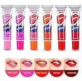 Kentop 6 Farben Magic Peel Off Mask Tint eine dauerhafte Wasserlippenglanz Lippenstift （6PCS）