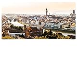 Skyline als 120x60cm Poster Bildgenuß im Großformat auf seidenmatten 225g/m² Posterpapier. Sie erhalten das Motiv Florenz inkl. 14 Posterklebepunkte zum befestig