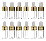 12 x 3 ml Nachfüll-Glasflaschen für ätherisches Öl, für Make-up, Kosmetik, Proben, Behälter mit Augentropfer, Aromatherapie, Parfüm, Probe, Ampullen, DIY Beauty-Tools (transparent)