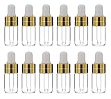 12 x 3 ml Nachfüll-Glasflaschen für ätherisches Öl, für Make-up, Kosmetik, Proben, Behälter mit Augentropfer, Aromatherapie, Parfüm, Probe, Ampullen, DIY Beauty-Tools (transparent)