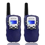Retevis RT388 Walkie Talkie Kinder,Funkgerät 8 Kanäle VOX Taschenlampe,Spielzeug ab 3-12 Jahre,Geschenke Junge Mädchen im Ferein,Familienspiel,Radtouren,Ausflug(1 Paar, Dunkelblau)