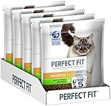 Perfect Fit Sensitive 1+ – Trockenfutter für erwachsene Katzen ab 1 Jahr – Sensitive mit Truthahn – Unterstützt die Vitalität – 5 x 1,4 kg