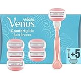 Gillette Venus Comfortglide Spa Breeze Rasierer Damen, Damenrasierer + 6 Rasierklingen mit 3-fach Kling