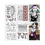 Halloween Tattoo 4 Large Sheets SS Temporäre Tattoo-Costume/Cosplay Party Accessoires,Halloween Horror Vampier Narben Tattoo Aufkleber, Wasserdicht Tattoo Sticker für Halloween Party Cosplay