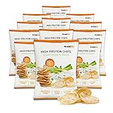 Supplify Protein Chips (Sour Cream & Onion) - Eiweiß Snack zum Abnehmen oder Muskelaufbau - die leckere Alternative zu Protein-Pulver oder -Riegel (12x50g)