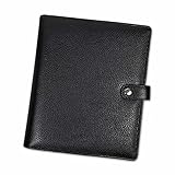 SinnWunder® Premium Ringplaner-Mappe mit 6 Ringen - nachfüllbar - aus geschmeidigem, italienischem Vollrind-Leder - Größe Din A5 - Farbe Schw