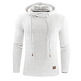 Herren-Shirts, Jacke, Kapuzenpullover, Sweatshirt, Fitnessstudio, Langarm, Kordelzug, kariert, Sweatshirts, Fitness, Training, Laufen, weiß1, 3XL