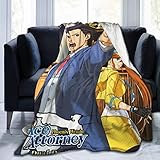 ujmki Ace Attorney Decke Anti-Pilling Flanell Überwurf Wrap Premium Fleece Warm Umhang 127 x 101 cm fü