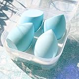 ZHXWLL Make-up Blender Schwamm 4PCS / Set Cosmetic Puff   Egg Mit Aufbewahrungsbox Beauty Foundation Powder Blush Schwamm Werkzeug Frauen Make Up Kit   Alle Blau-4PCS