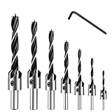 ZOEON 7 Pcs HSS 5 Flute Senker Bohrer Set Screwdriver Reibahle Holzverarbeitung Countersink Drill Werkzeug, 3-10