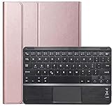 Gndy Tastatur-Hülle für Galaxy Tab S7 Plus 12,5 Zoll 2020 (Modell SM-T970/T975/T976), abnehmbare kabellose Tastatur mit Touchpad, PU-Leder, Standfunktion, Schw