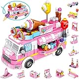 LUKAT Bausteine Spielzeug Mädchen ab 5 6 7 8 9 10 Jahre,553 PCS Stück Gebäude Konstruktionsspielzeug Geschenke,25-in-1 STEM Lern Ingenieurwesen Eiswagen Bauspielzeug Set fü