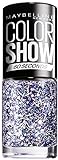 Maybelline New York Make-Up Nagellack Color Show Topcoat Street Art White Splatter/Überlack mit Glitzerpartikeln in Blau-Violett und Weiß, 1 x 7