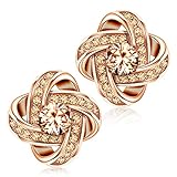 Alex Perry Ohrringe Silber 925 Geschenke für Frauen Ohrstecker für Mädchen Geschenk Roségold und Champagner Schmuck Valentinstag Muttertag Weihnachten Geburtstagsgeschenke für Mama Damen sie F