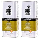 Terra Creta Olivenöl 2x 5,0l Kanister P.D.O. Kolymvari | Extra natives Olivenöl von Kreta | + 1 x 20ml Olivenöl'ElaioGi' aus G